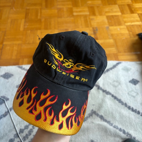 Vintage Budweiser flames early 90s baseball cap - Picture 2 of 4